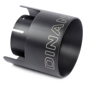 Dinan® - 304 SS Shrouded Round Straight Cut Clamp-On Double-Wall Black Ceramic Exhaust Tip (3" Inlet, 4.5" Outlet, 4.5" Length)
