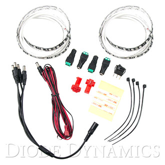 Diode Dynamics® - 19.9" Footwell Red LED Interior Strip Kit