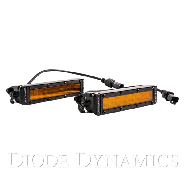 Diode Dynamics® - Stage Series Custom SAE/DOT 6" 2x26.6W Wide Beam Amber LED Light Bars