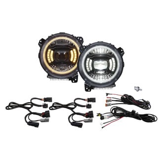Diode Dynamics® - Round Black Elite Max Series LED Headlights With DRL