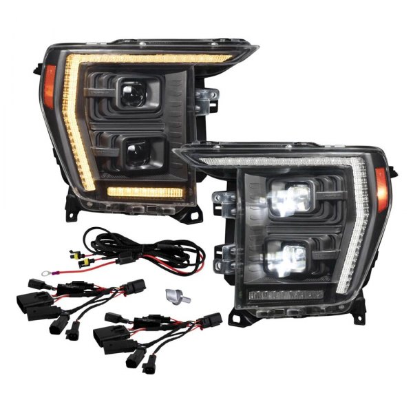 Diode Dynamics® - Elite Series Black Sequential DRL Bar Projector LED Headlights