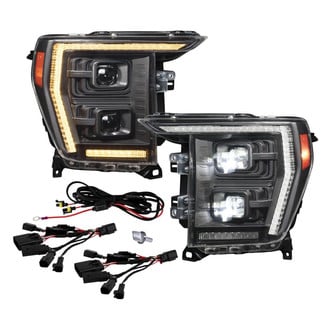 Diode Dynamics® - Elite Series Driver and Passenger Side Black Sequential DRL Bar Projector LED Headlights