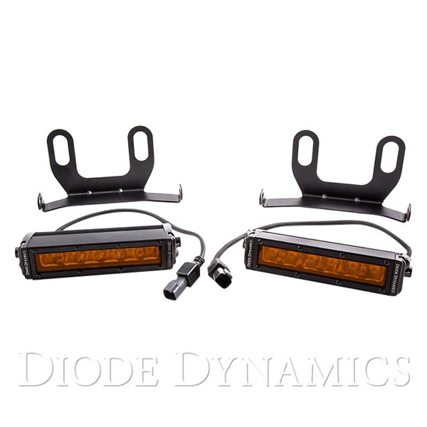 Diode Dynamics® - Lower Grille Opening Stage Series Custom SAE/DOT 6" 2x26.6W Driving Beam Amber LED Light Bar Kit