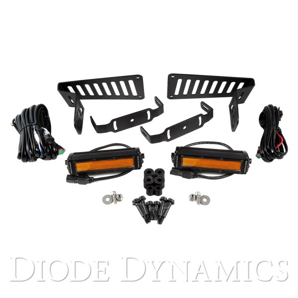 Diode Dynamics® - Cowl Stage Series 6" 2x26.6W Flood Beam Amber LED Light Bar Kit