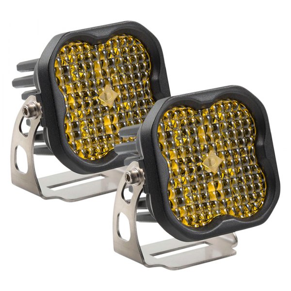 Diode Dynamics® - Stage Sport Series Standard 3" 2x14.5W Square Flood Beam Yellow LED Lights