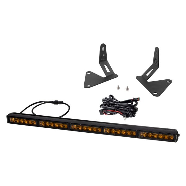 Diode Dynamics® - Lower Grille Opening Stage Series Stealth 30" 137.2W Driving Beam Amber LED Light Bar Kit, Full Set
