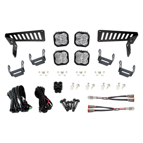 Diode Dynamics® - Cowl Stage Pro Series 3" 4x36W Driving/Flood Beam LED Light Kit, Full Set