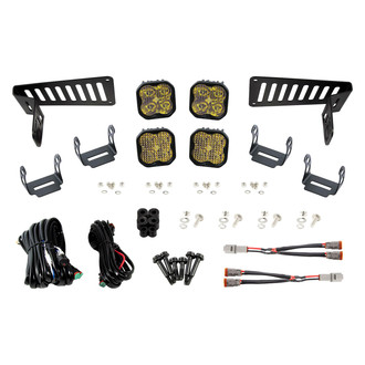 Diode Dynamics® - Cowl Mounted Stage Sport Series 3" 4x14.5W Driving/Flood Beam Yellow LED Light Kit