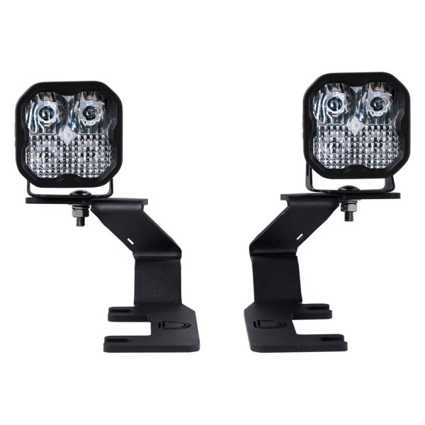 Diode Dynamics® - Hood Ditch Stage Sport Series 3" 2x14.5W Square Combo Beam LED Light Kit, with Amber Backlight