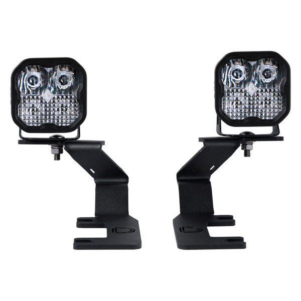 Diode Dynamics® - Hood Ditch Stage Pro Series 3" 2x36W Square Combo Beam LED Light Kit, with Amber Backlight