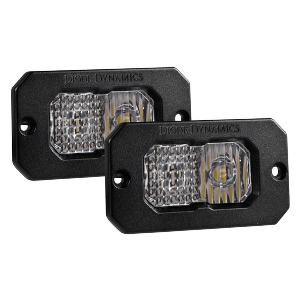 Diode Dynamics® - Stage Sport Series Flush Mount 2" 2x7.7W Combo Beam LED Lights, With Red Backlight