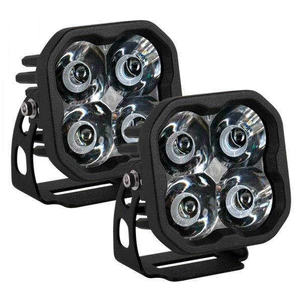 Diode Dynamics® - Stage Sport Series Standard 3" 2x14.5W Square Spot Beam LED Lights, With White Backlight