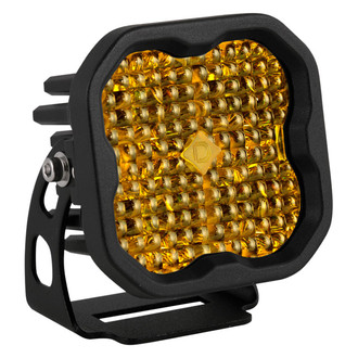 Diode Dynamics® - Stage Sport Series Standard 3" 14.5W Square Flood Beam Yellow LED Light, With Amber Backlight