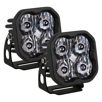 Diode Dynamics® - Stage Pro Series Standard SAE 3" 36W Square LED Lights, with Amber Backlight