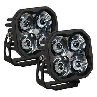 Diode Dynamics® - Stage Max Series Standard 3" 2x38.5W Square Spot Beam LED Lights, With Amber Backlight