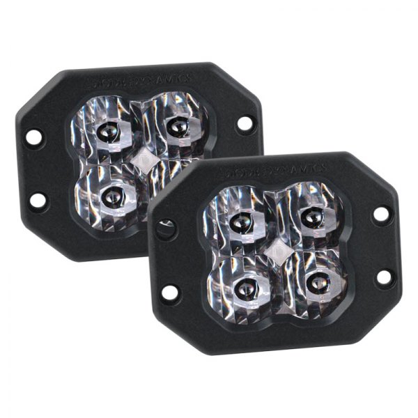 Diode Dynamics® - Stage Sport Series SAE Flush Mount 3" 2x14.5W Square Driving Beam LED Lights, With White Backlight