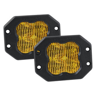 Diode Dynamics® - Stage Sport Series SAE Flush Mount 3" 2x14.5W Square Fog Beam Yellow LED Lights, With Amber Backlight