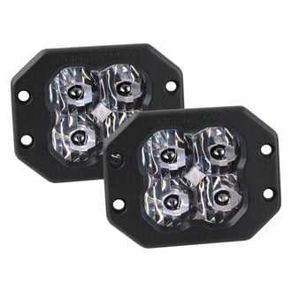 Diode Dynamics® - Stage Pro Series SAE Flush Mount 3" 36W Square LED Lights, with Amber Backlight