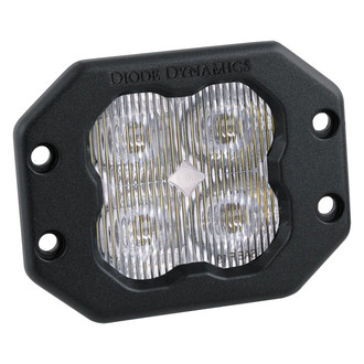 Diode Dynamics® - Stage Pro Series SAE Flush Mount 3" 36W Square Fog Beam LED Light, with Amber Backlight