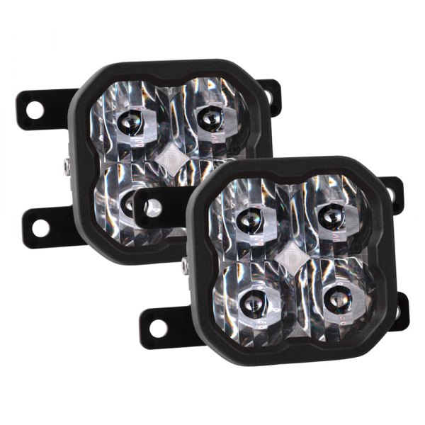 Diode Dynamics® - Fog Light Location Stage Sport Series Type AS SAE 3" 2x14.5W Square Driving Beam LED Lights, with Amber Backlight