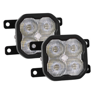Diode Dynamics® - Fog Light Location Stage Max Series Type AS SAE 3" 2x38.5W Square Fog Beam LED Lights, With Amber Backlight