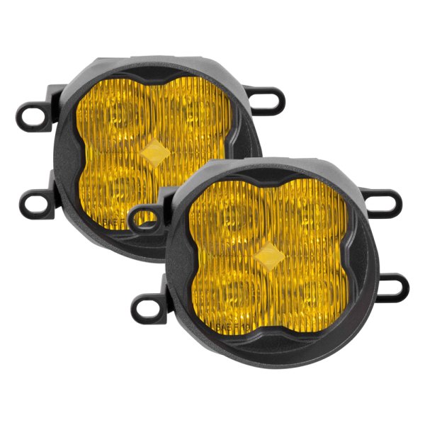 Diode Dynamics® - Fog Light Location Stage Sport Series Type B SAE 3" 2x14.5W Square Fog Beam Yellow LED Light Kit, with Amber Backlight