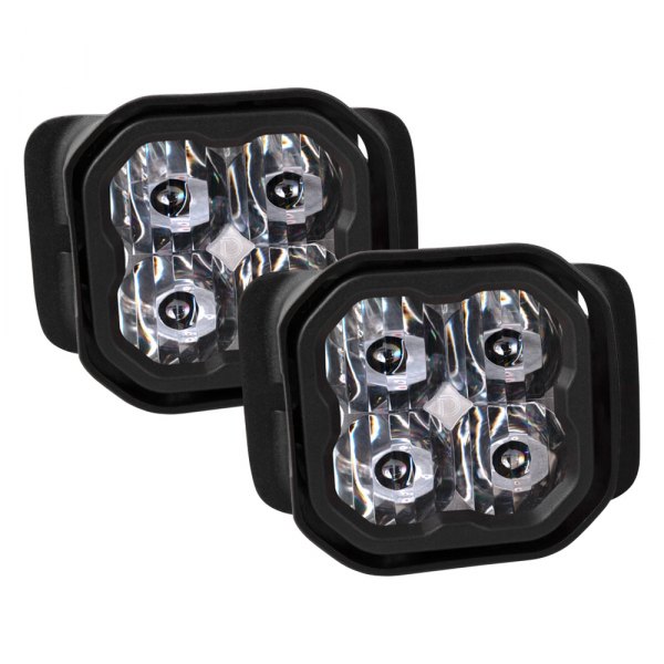 Diode Dynamics® - Fog Light Location Stage Sport Series Type F2 SAE 3" 2x14.5W Square Driving Beam LED Lights, with Amber Backlight