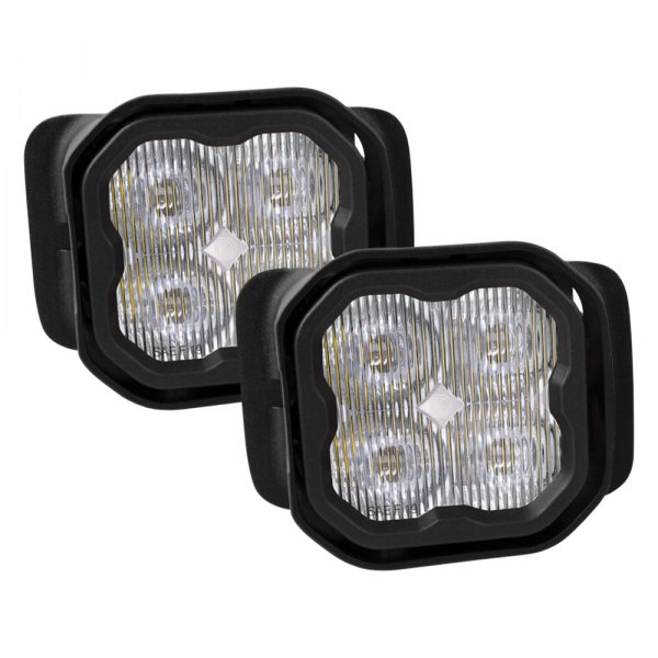Diode Dynamics® - Fog Light Location Stage Pro Series Type F2 SAE 3" 2x36W Square Fog Beam LED Lights, with Amber Backlight