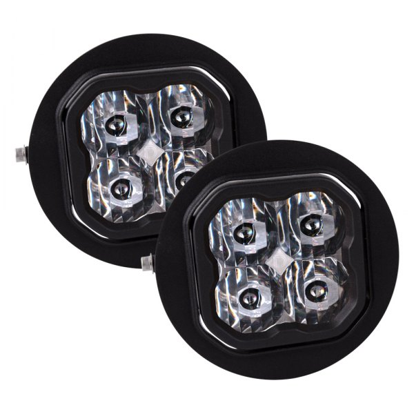 Diode Dynamics® - Fog Light Location Stage Sport Series Type FT SAE 3" 2x14.5W Square Driving Beam LED Lights, with Amber Backlight