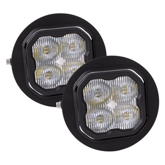 Diode Dynamics® - Fog Light Location Stage Max Series Type FT SAE 3" 2x38.5W Square Fog Beam LED Lights, With Amber Backlight