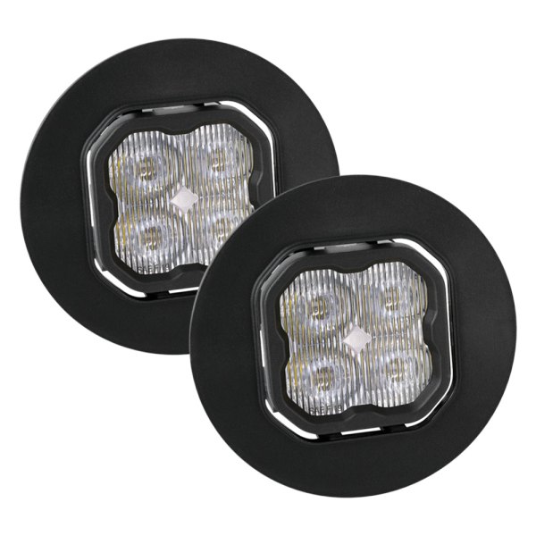 Diode Dynamics® - Fog Light Location Stage Sport Series Type GM-5 SAE 3" 2x14.5W Square Fog Beam LED Lights, With Amber Backlight
