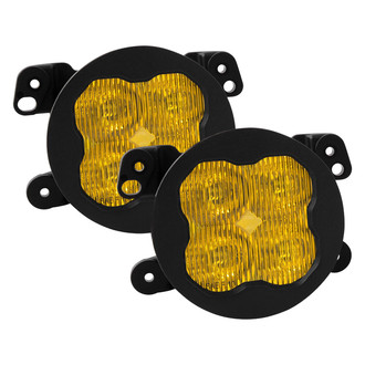 Diode Dynamics® - Fog Light Location Stage Pro Series Type M SAE 3" 2x36W Square Fog Beam Yellow LED Lights, With Amber Backlight