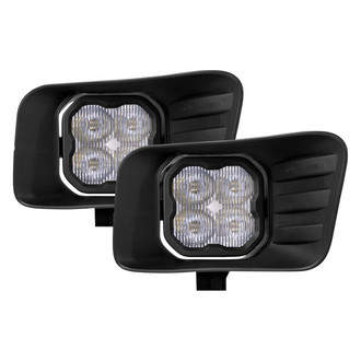 Diode Dynamics® - Fog Light Location Stage Sport Series Type RAM Horizontal SAE 3" 2x14.5W Square Fog Beam LED Lights, With Amber Backlight
