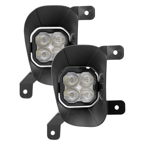 Diode Dynamics® - Fog Light Location Stage Sport Series Type RAM Vertical SAE 3" 2x14.5W Square Fog Beam LED Lights, with Amber Backlight