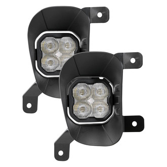 Diode Dynamics® - Fog Light Location Stage Sport Series Type RAM Vertical SAE 3" 2x14.5W Square Fog Beam LED Lights, With Amber Backlight