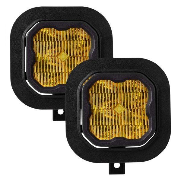 Diode Dynamics® - Fog Light Location Stage Sport Series Type SD SAE 3" 2x14.5W Square Fog Beam Yellow LED Lights, With Amber Backlight