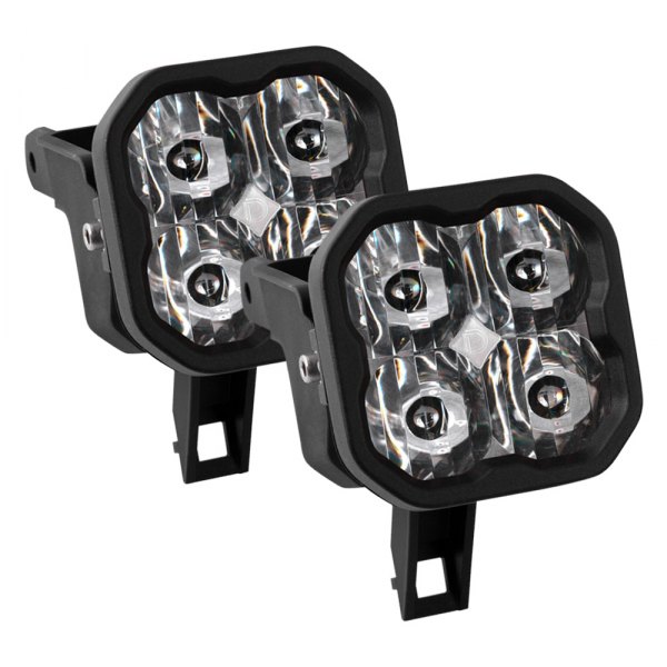 Diode Dynamics® - Fog Light Location Stage Sport Series Type SDX SAE 3" 2x14.5W Square Driving Beam LED Lights, with Amber Backlight