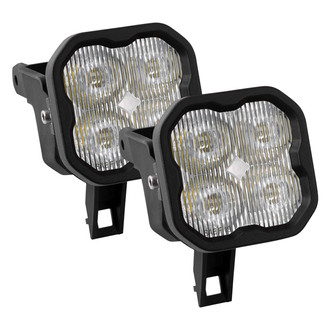 Diode Dynamics® - Fog Light Location Stage Max Series Type SDX SAE 3" 2x38.5W Square Fog Beam LED Lights, With Amber Backlight