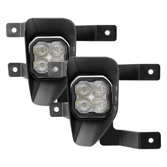 Diode Dynamics® - Fog Light Location Stage Max Series Type SV1 SAE 3" 2x38.5W Square Fog Beam LED Lights, With Amber Backlight