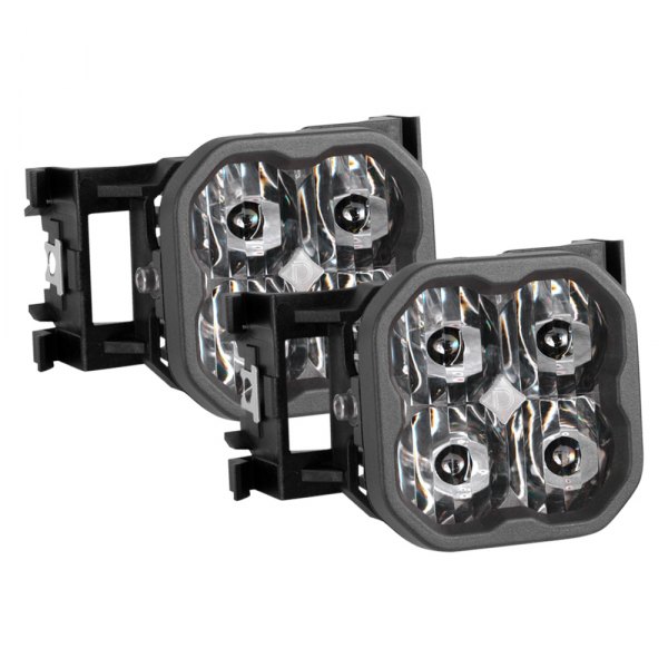 Diode Dynamics® - Fog Light Location Stage Sport Series Type X SAE 3" 2x14.5W Square Driving Beam LED Lights, with Amber Backlight