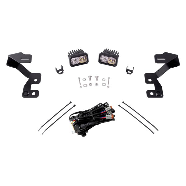 Diode Dynamics® - Hood Ditch Stage Sport Series 2" 2x7.7W Square Combo Beam LED Light Kit, Full Set