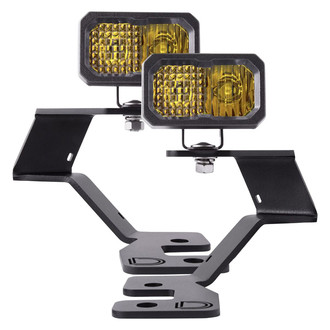 Diode Dynamics® - Hood Ditch Mounted Stage Pro Series 2" 2x25.6W Square Combo Beam Yellow LED Light Kit