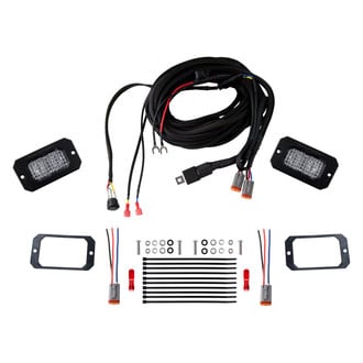 Diode Dynamics® - Rear Bumper Stage Pro Series SAE/DOT Flush Mount 3.3" 2x25.6W Rectangular Flood Beam LED Light Kit, With Red Backlight