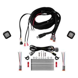Diode Dynamics® - Rear Bumper Stage Series C1 Pro 2" 2x19.8W Square Flood Beam LED Light Kit, With Red Backlight