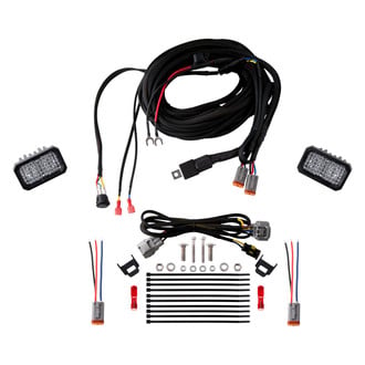 Diode Dynamics® - Rear Bumper Stage Pro Series SAE/DOT 3.3" 2x25.6W Rectangular Flood Beam LED Light Kit, With Red Backlight