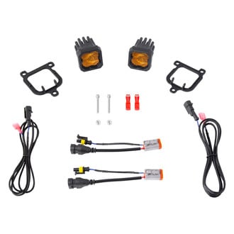 Diode Dynamics® - Fog Light Location Mounted Stage Series C1 2" 2x20W Square Fog Beam Yellow LED Light Kit