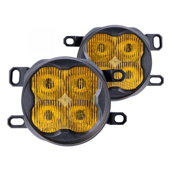 Diode Dynamics® - Fog Light Location Stage Sport Series Type CGX 3" 2x14.5W Round Fog Beam Yellow LED Light Kit, with Amber Backlight