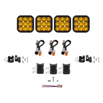 Diode Dynamics® - CrossLink Sport 4-Pod 25" 160W Driving Beam Yellow LED Light Bar