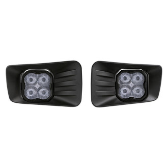 Diode Dynamics® - Fog Light Location Mounted Stage Pro Series Type CH 3" 2x36W Square Fog Beam LED Light Kit, with Amber Backlight
