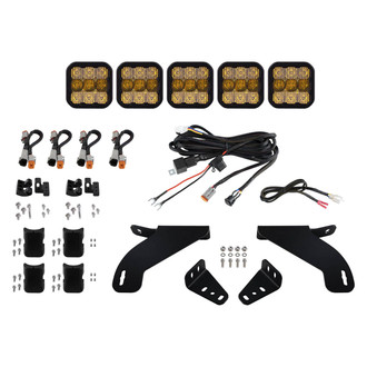 Diode Dynamics® - Grille Mounted CrossLink Sport 5-Pod 200W Combo Beam Yellow LED Light Bar Kit